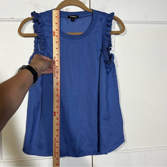 Express Sleeveless Tank Top Ruffled Blue Size Medium - Picture 5 of 6